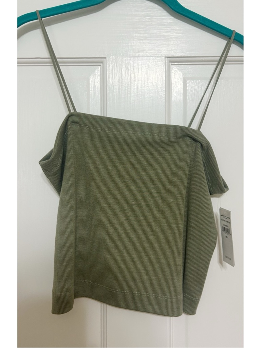 American Eagle Outfitters Olive Ribbed Knit Top